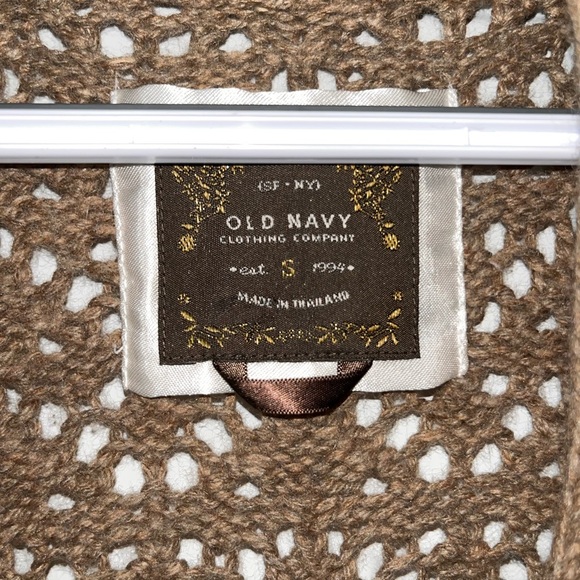 Y2K Old Navy Tan Knit Women's Cardigan - Picture 2 of 5